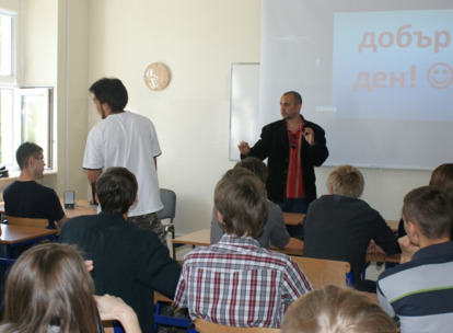 Powitanie Gościa przez uczniów klasy 1B